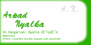 arpad nyalka business card